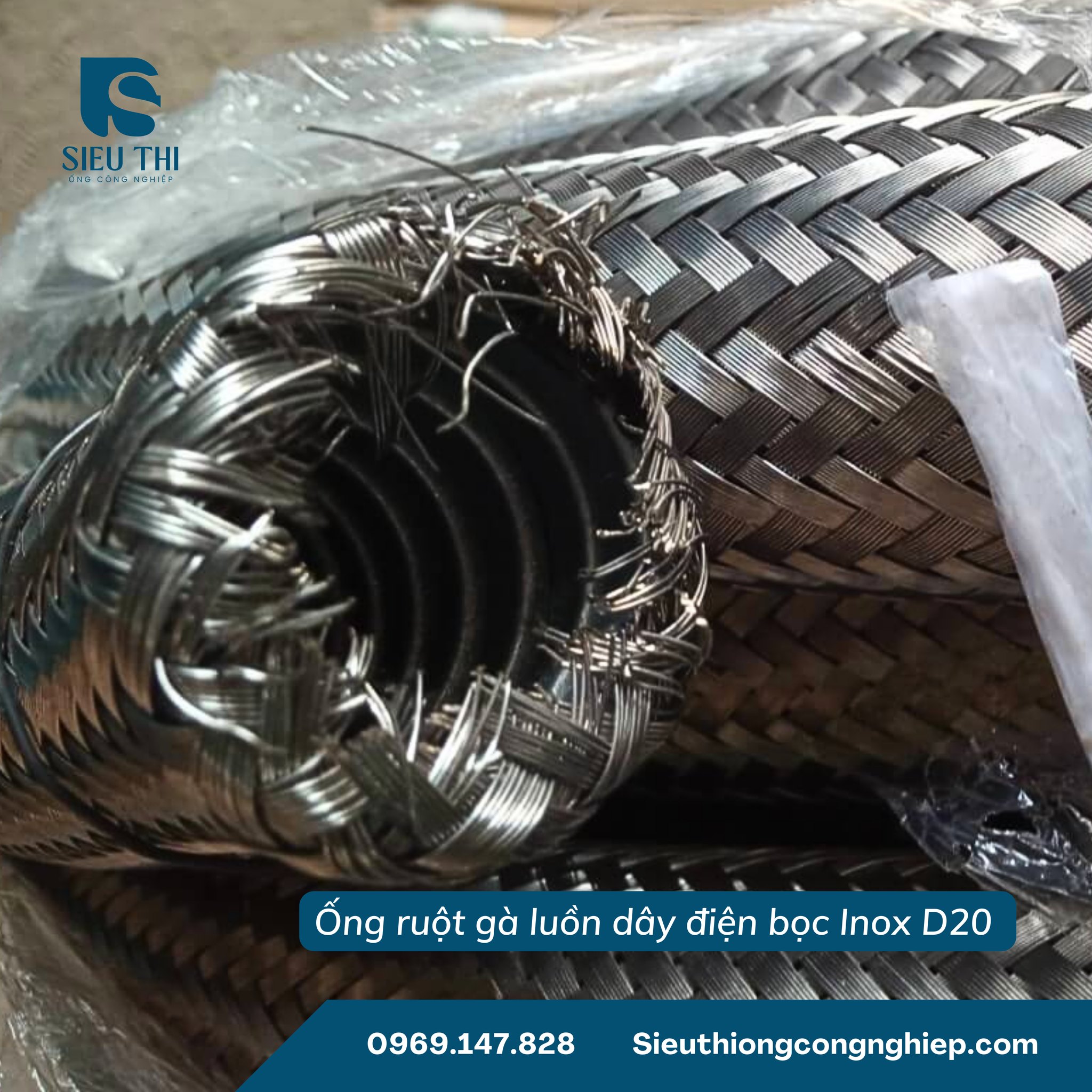 ỐNG RUỘT GÀ LUỒN DÂY ĐIỆN BỌC INOX D20 SẴN HÀNG TẠI HÀ NỘI